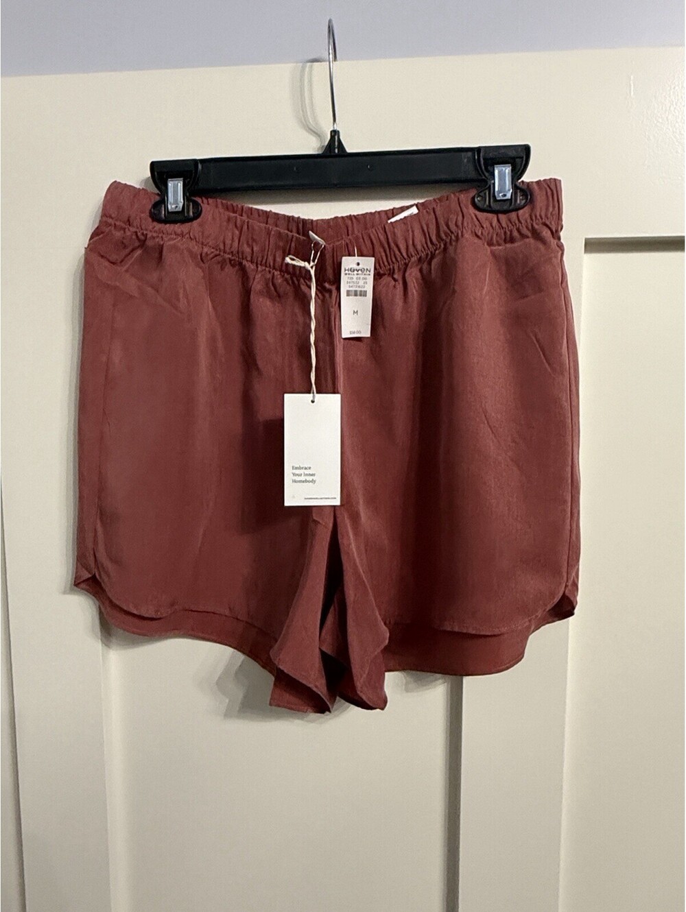 Haven Well Within Women’s Brown Pull-On Shorts M Elastic Waist Cupro Rayon